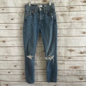 ReDone Distressed Medium Blue Wash Jeans Size 23